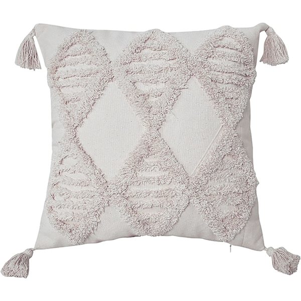Dekorativt kuddfodral med tofsar, 45 x 45 cm