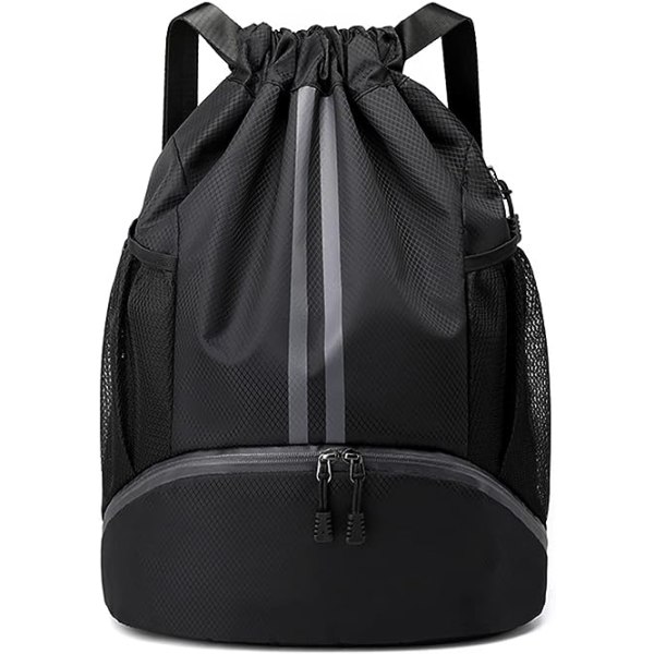 Unisex ryggsäck med dragsko, stor Oxford gymväska, vattentät resväska, studentryggsäck, slitstark sportbollsväska