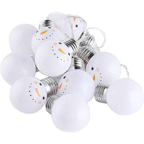 Jultomte fönstergardin ljusslinga lampfestdekoration med 10 LED-pärlor, 10 söta runda lampor