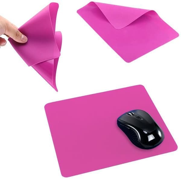 2-pakning - 1 mm musematte rullbar - ultratynn og bøyelig - 21x16cm pink
