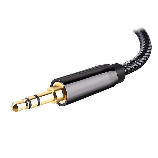 2m Nylonflätad Aux 3.5mm Hane till Hane Kabel Ljudförlängningssladd