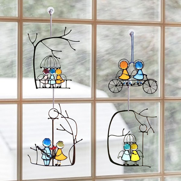 Änglar Fönsterhänge Solskydd Mini Par Solfångare i Akryl