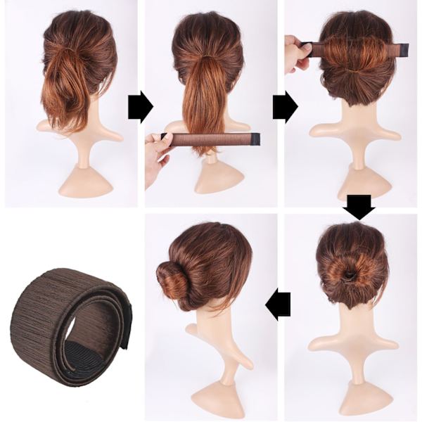7-delad hårbulletillverkare Twist Hair Bun Making French Twist Donut Bun Kvinnor Flickor Frisyrverktyg
