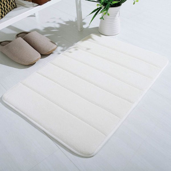 Bademåtte Memory Foam Bademåtte, Skridsikker Absorberende Super Blød Mikrofiber Bademåttesæt