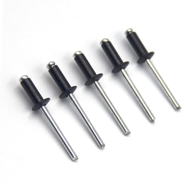 100 st 4,8 x 12 mm aluminium blindnit, öppna blindnit, popnit, förpackning om 100 (svart)