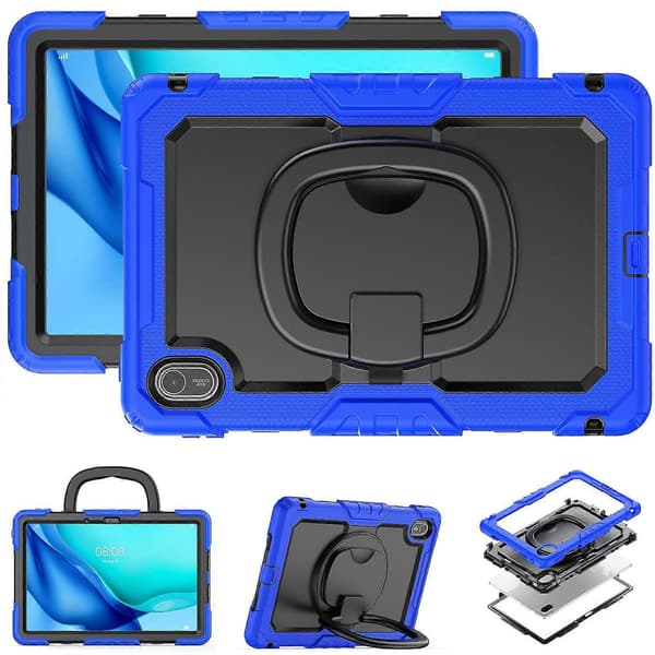 For Huawei MatePad SE 11 Deksel Ring Stativ PC+Silikon Støtsikkert Nettbrettdeksel