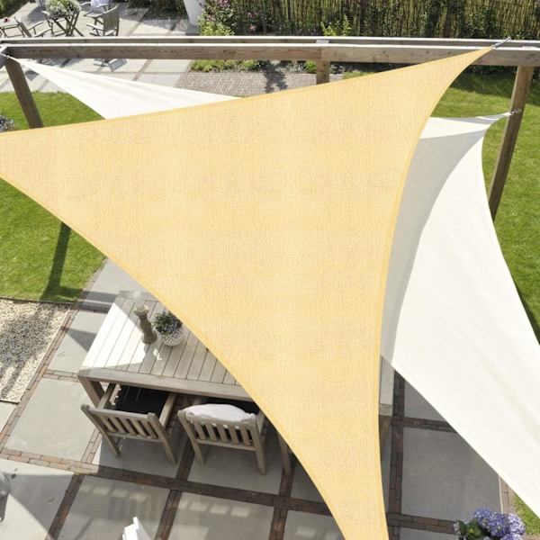 Skygge Sejl, Vandtæt Markise UV Beskyttelse Trekantet Skygge Sejl til Have Terrasse Camping Light Yellow 2*2*2M