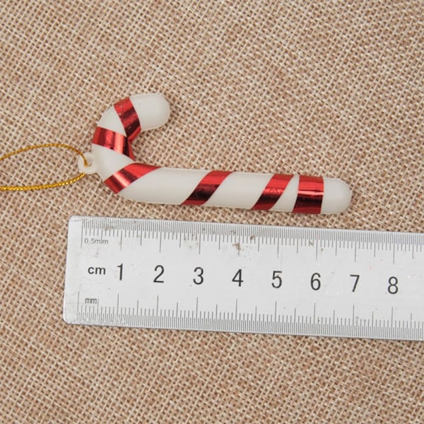 12 kappaletta Candy Cane joulukuusen koristeet joulukuusen riippuvat pallot koriste pallo Xmas koriste 7cm karkkikeppi, kulta gold