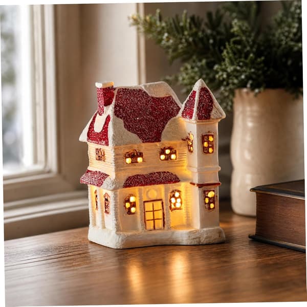 Julehuse, Nordisk Oplyst Juleby Scene Vinduespynt, B B