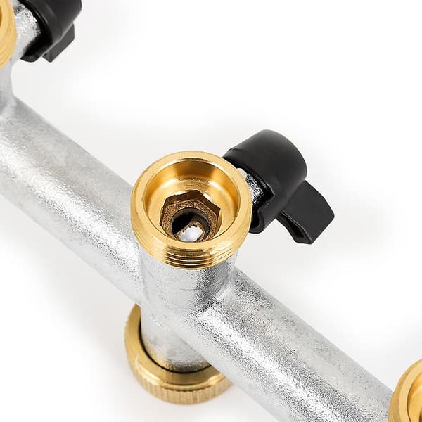Messing Havehane Splitter, 3/4\" Hanesplitter Slangeforbindelse Splitter, 3-vejs Haneforbindelse med On/Off Ventiler, Vandhane Adapter