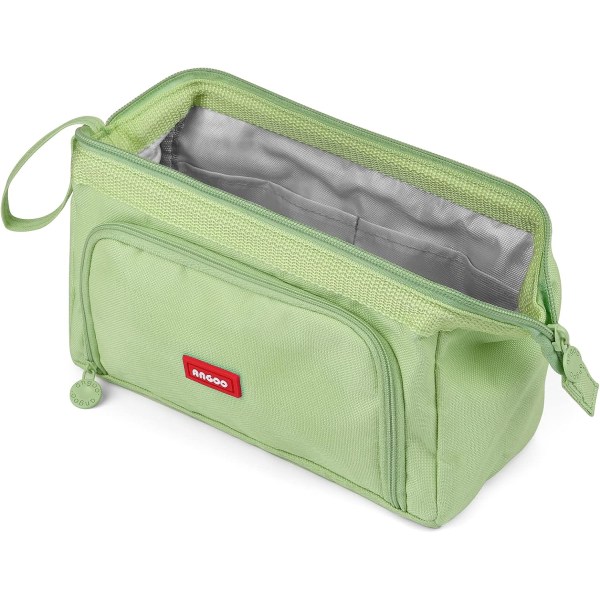 Store blyanter til piger Super store blyant etui til kvinder lynlås glat pen etui pung holder brevpapir arrangør Duarable blyant etuiGrøn