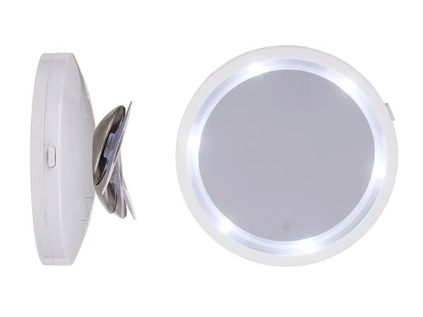 Meikkipeili LED-valolla ja imukupilla - Peili valoilla white