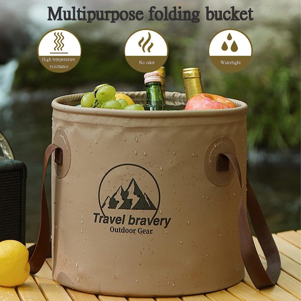 Hopfällbar Hink 5 Gallon Hink Multifunktionell Bärbar Hållbar Lättvikt Vikbar Tvättfat