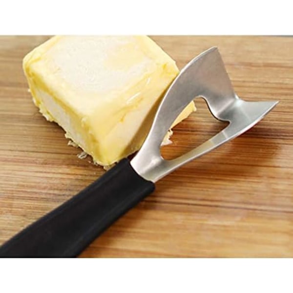Osteskjærer i rustfritt stål, smørkniv med silikonhåndtak, svart