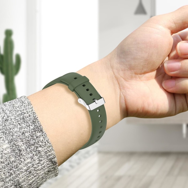 Yhteensopiva Huawei Watch 3 Pro Strap Flexible Silicone -tummanvihreän kanssa
