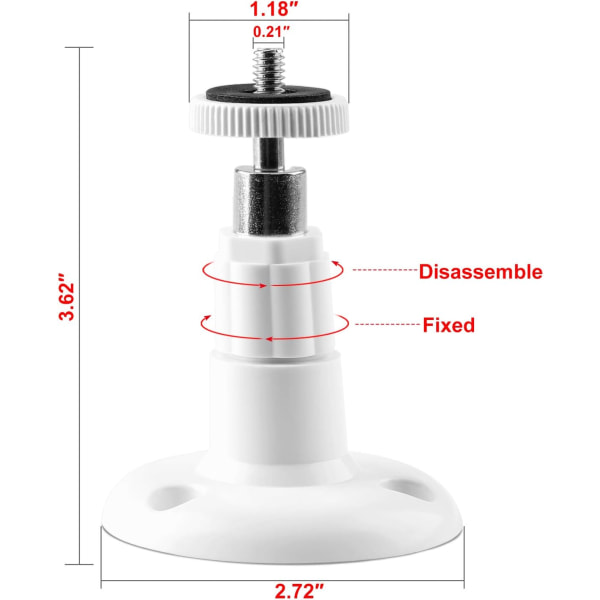 (2-pack) Väggfäste för säkerhetskamera inomhus/utomhus, justerbart takfäste för Arlo, Arlo Pro och andra kompatibla modeller (vit)