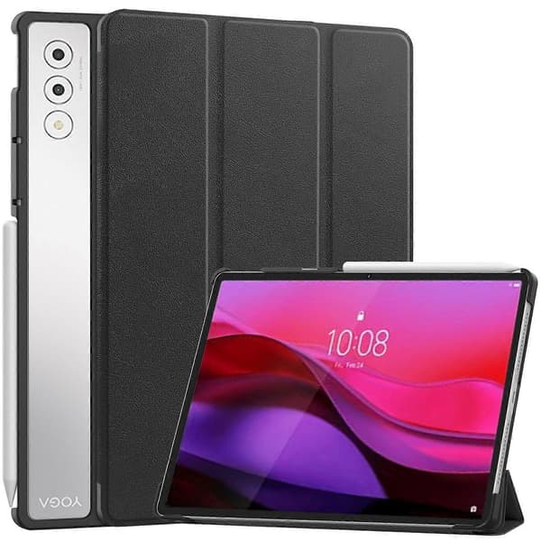 Til Lenovo Yoga Tab Plus Etui Anti-Drop Læder Stand Tablet Cover - Sort