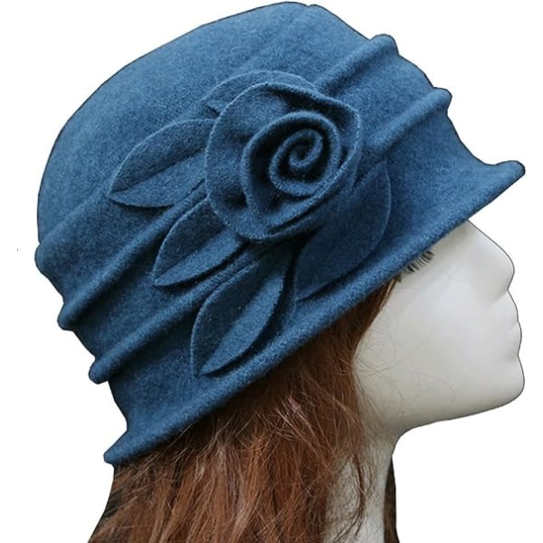 Urban GoCo Dame Floral Trimmet Uldblanding Cloche Vinterhat