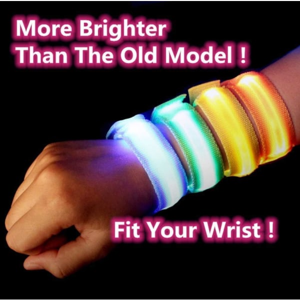 LED Glow Armband Light Up Armband Blinkande Arm Armband, Blinkande Sport Armband Pack om 8