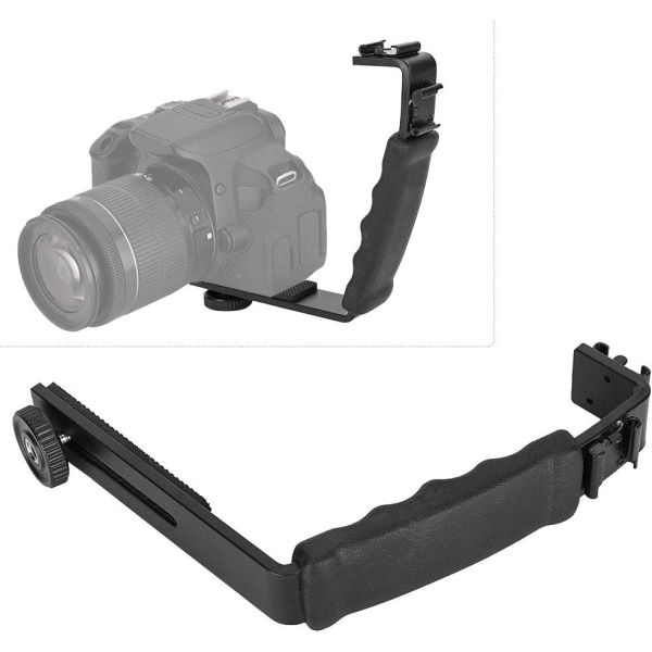 Kameramontering, L-fäste blixtfäste videohandtag L-fäste för Gimbal stabilisator DSLR-kamera kamera videoljus mikrofon, 1/4\"