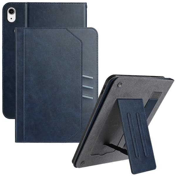 Plånboksfodral för iPad mini (2021) Auto Wake/Sleep Läder Flip Tablet Cover Kohud Textur - Blå