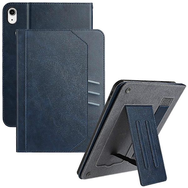 Til iPad mini (2021) Wallet Case Auto Vågn/Sov Læder Flip Tablet Cover Kohud Tekstur - Blå