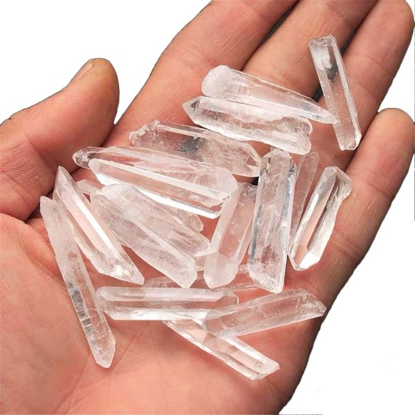 Naturlig klar kristall, 100 g Reiki Healing Vit kvarts Grov sten, oregelbunden form Cluster Point Kolumner, För ädelstenspolering Heminredning