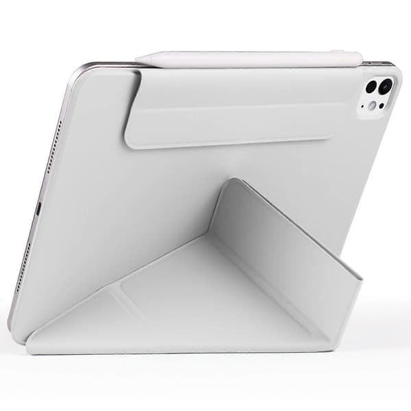 Etui til iPad Pro 13 (2024) PC+PU Læder Origami Stand Magnetisk Tablet Cover - Grå