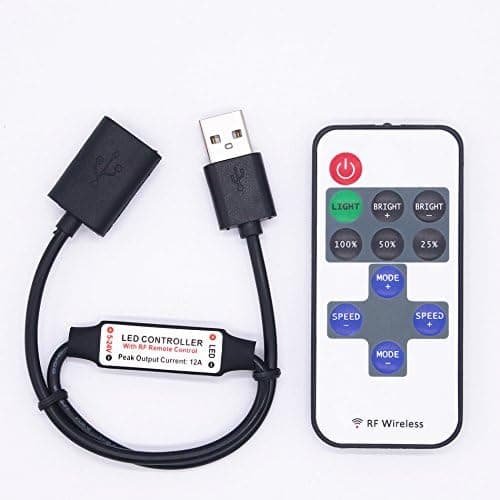DC5-24V 11 taster Mini USB RF trådløs dimmer fjernkontroll LED-kontroller for enkeltfarget stripe