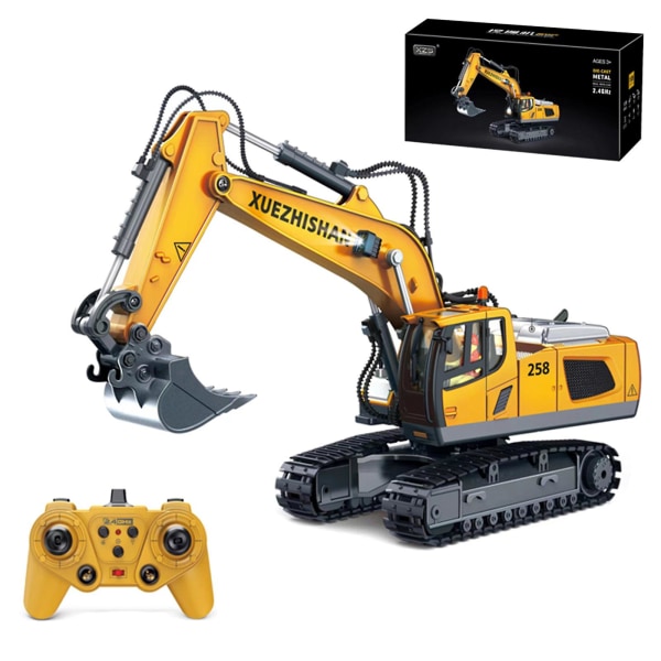 Excavator RC Construction Vehicle Toys - Boys RC Excavator Toys with Rechargeable Batteries