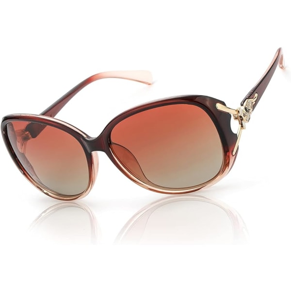 Solbriller for kvinner Trendy Polariserte solbriller Oversized solbriller Dame Shades UV-beskyttelse B