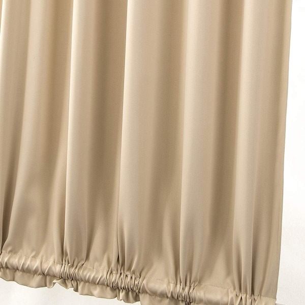 Fransk Dörrgardin Enfärgad Fransk Dörrgardin Panel Mörkläggningsgardiner för Vardagsrum Kök Sovrum Matsal, 1 Panel (Beige, 137*183cm) 137*183cm