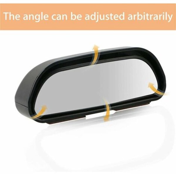 2-pack 360° bilblindvinkel backspegel universell höger + vänster justerbar HD-glas extra spegel