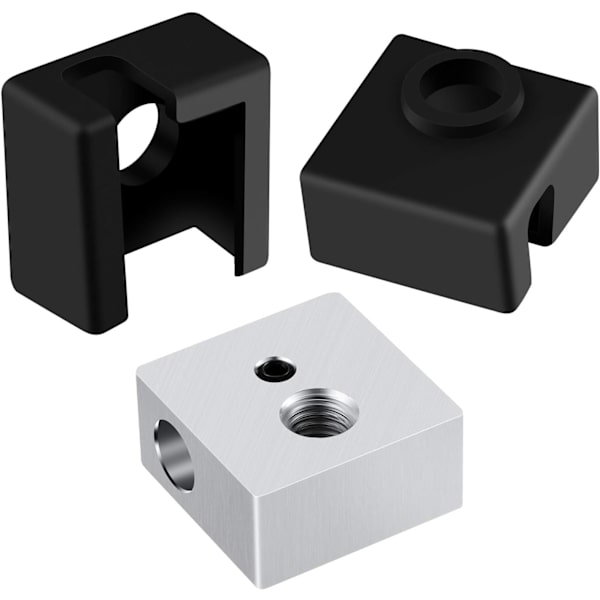10 3D-skrivarstrumpor i silikon, värmeblocksskydd, kompatibla med Creality CR-10, MK7/8/9, S4 S5, Anet A8, Hotend Extruder (svart)