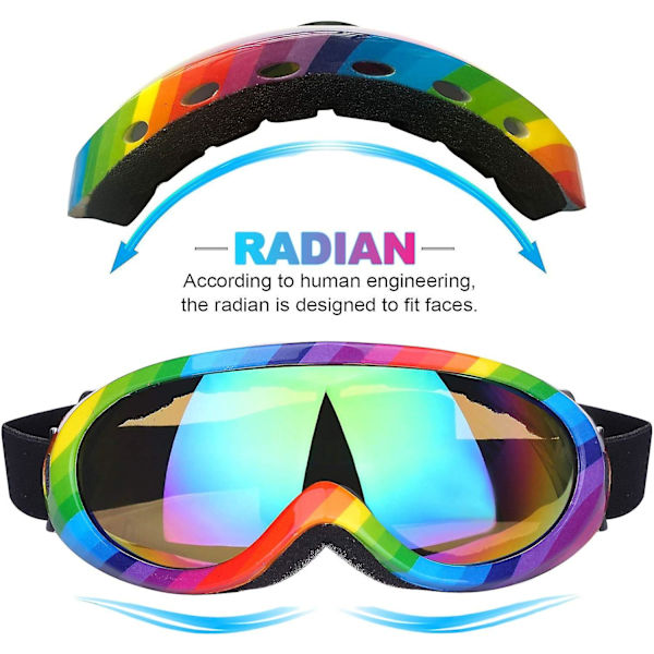 Skidglasögon, 2-pack, snowboardglasögon för barn, pojkar och flickor, ungdomar, män och kvinnor, med UV 400-skydd, vindmotstånd, bländfria linser, nya
