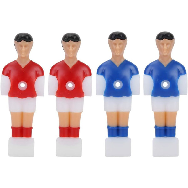 Bordfodboldspiller, bordfodboldspiller, 2 røde 2 blå minifigur plast bordfodboldspiller reservedele, fantastisk tilbehør til bordfodboldspil