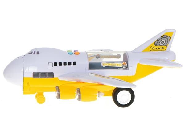 Transportflylegetøj med entreprenørkøretøjer - Fly med biler og rampe