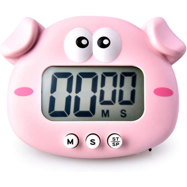Køkkentimer, digital madlavningstimer med magnetisk, LCD-storskærmsvisuelt ur til madlavning Bagesportsspil pink 7.56 x 5.51 x 2.01 inches