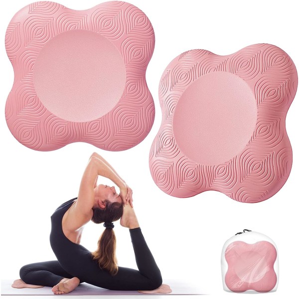 2-pack yoga knäskydd, halkfria yogamattor för kvinnor Yoga knästöd Lättvikts yoga knäskydd för knän, händer, handleder och armbågar, rosa