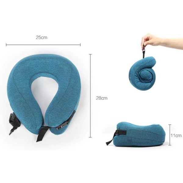 Komfortabel Memory Foam Rejse Nakkepude Hoved Hage Støttepude til at sove i fly