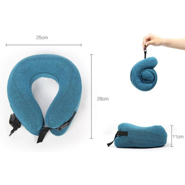 Mukava Memory Foam -matkaniskatyyny, pään ja leuan tukityyny nukkumiseen lentokoneessa
