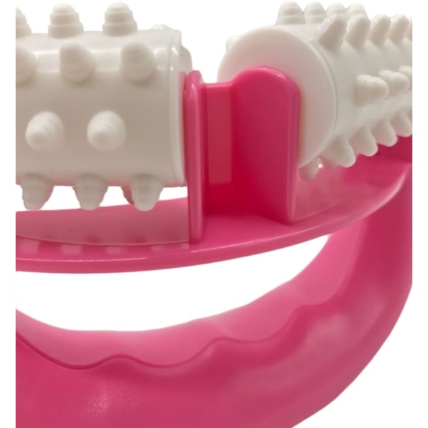 Plast Manuell Rund Handtag 2 Hjul Muskelmassage Rulle Massager Cellulit Rulle