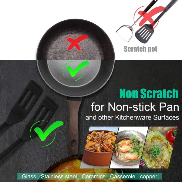 Fleksibel nonstick silikon varmeresistent kakespade med slisset spatel for kakedeig i små stekepanner