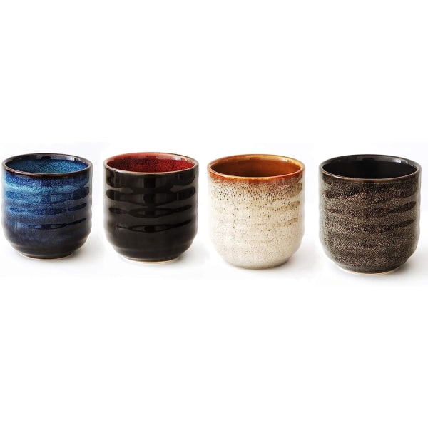 Japansk stil keramiskt te- set, tekopp, kaffekopp, yerba mate set , Keramiskt mate- set om 4 (kopp, 4 färger)