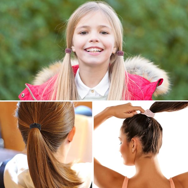 12 stk. elastiske hårbånd i bomuld, flettede hårelastikker, flettede hestehale-accessories til kvinder (blandede farver) Set 1