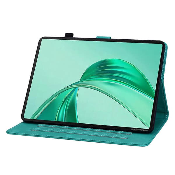 Fodral för Honor Pad X8a med liljemönster, kortfack, läderfodral för surfplatta - Grön