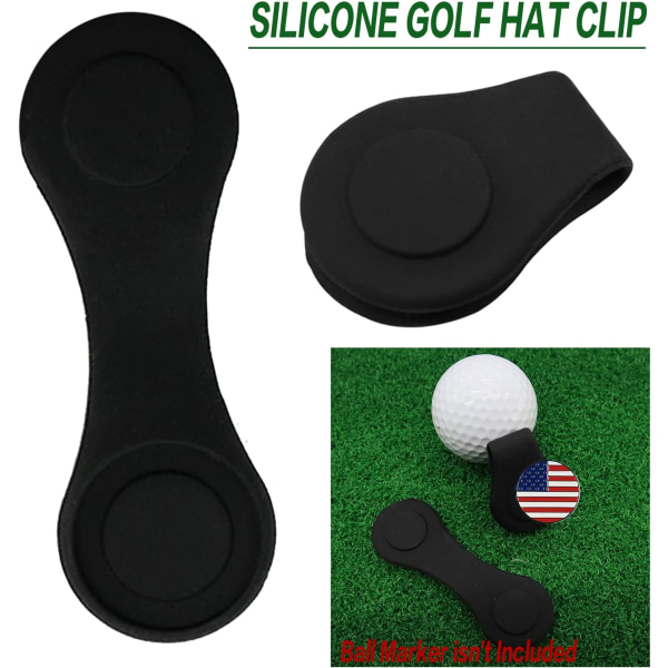 Cap Clip Ball Marker Hållare, Uppgraderad Silikonrem, Pocket Cap Kant Stark Magnetisk