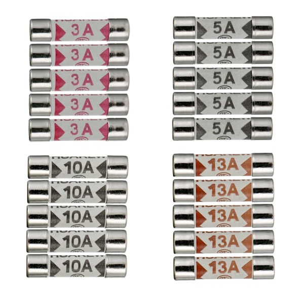 4 Værdier 80 Stk 6,3x25 mm BS1362 3 5 10 13 A amp 240 V volt 0,248x0,984 Tommer Keramiske Rør Sikringer Assorteret Kit