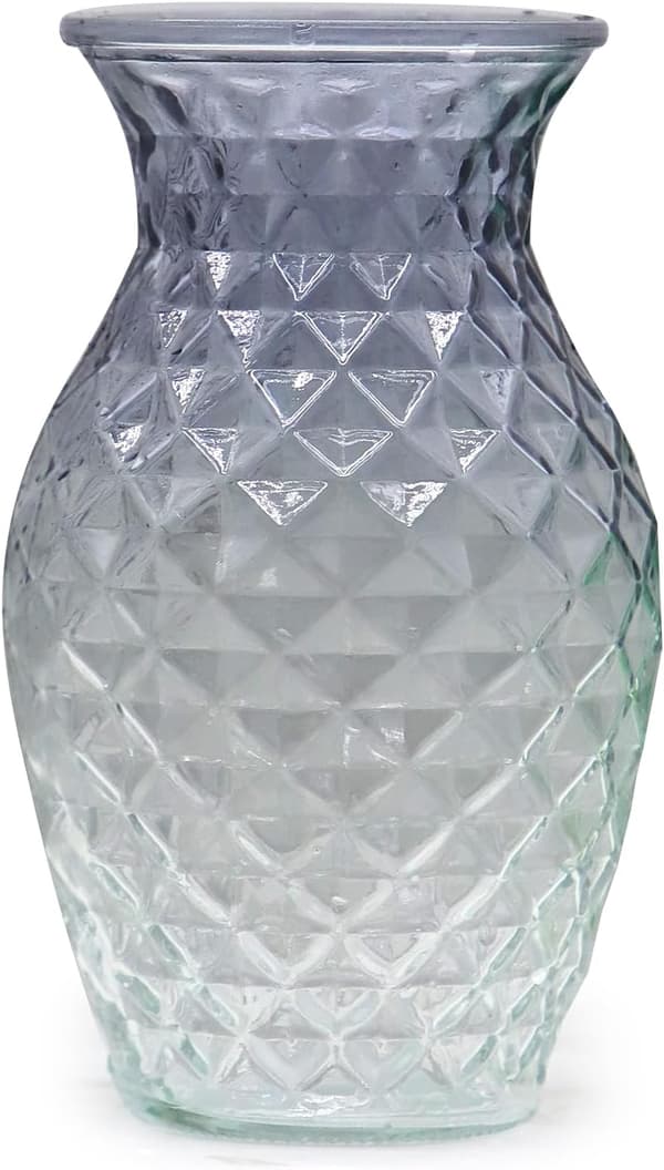 Glassvase med gitterdesign, moderne stil, grå klar | for hjem, stue, borddekorasjon Grey
