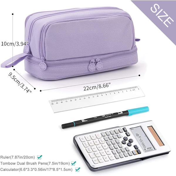 Pennfodral, stort pennfodral, pennfodral med 4 fack Purple